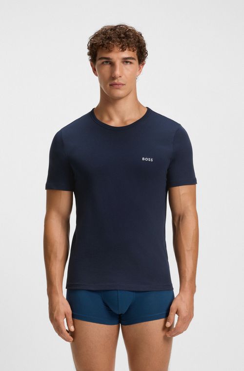 Pack De Três Camisetas Com Logo Bordado Em Algodão