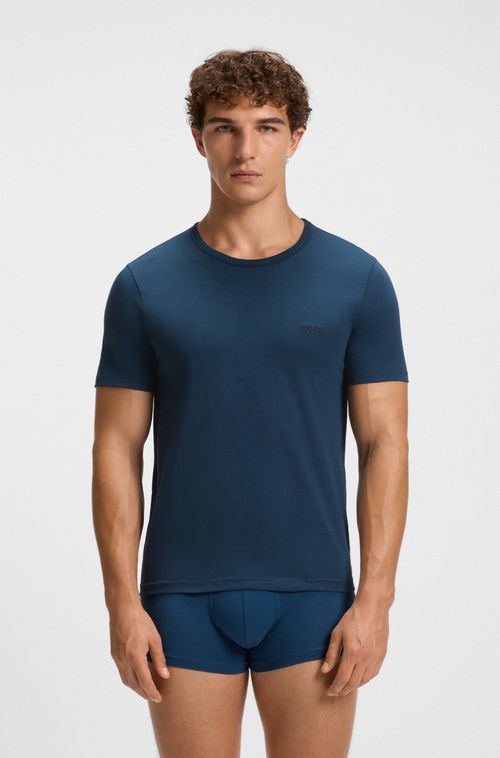 Pack De Três Camisetas Com Logo Bordado Em Algodão