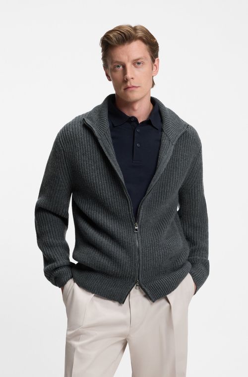 Cardigan BECKHAM X BOSS Em Lã Com Fecho