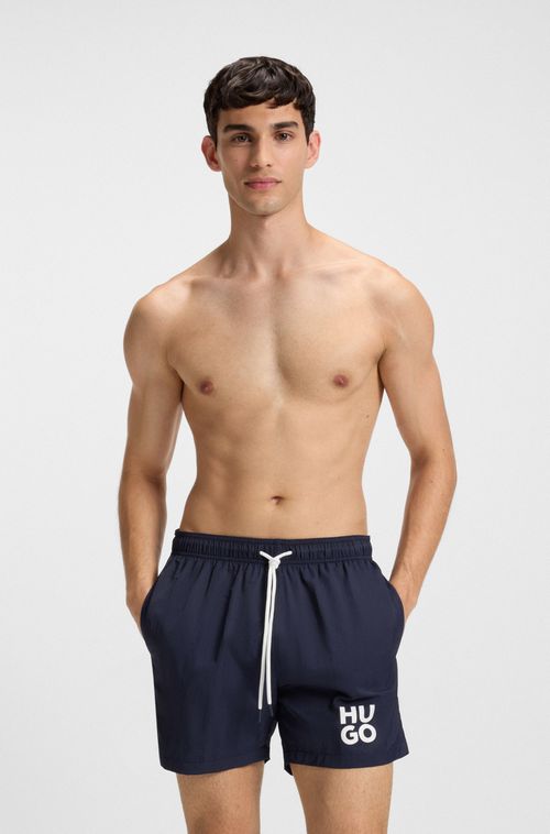 Shorts De Banho Com Estampado De Logo Sobreposto