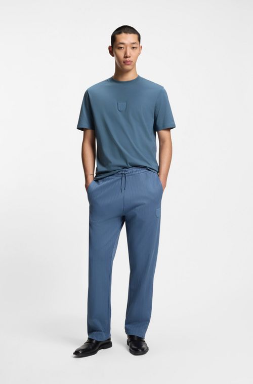 Camiseta Em Jersey De Algodão Com Logo Em Borracha