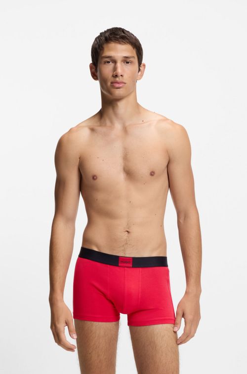 Pack De Três Cuecas Em Algodão Elástico Com Logo No Cós