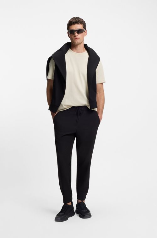 Camiseta De Algodão Piqué Com Colarinho Em Jacquard