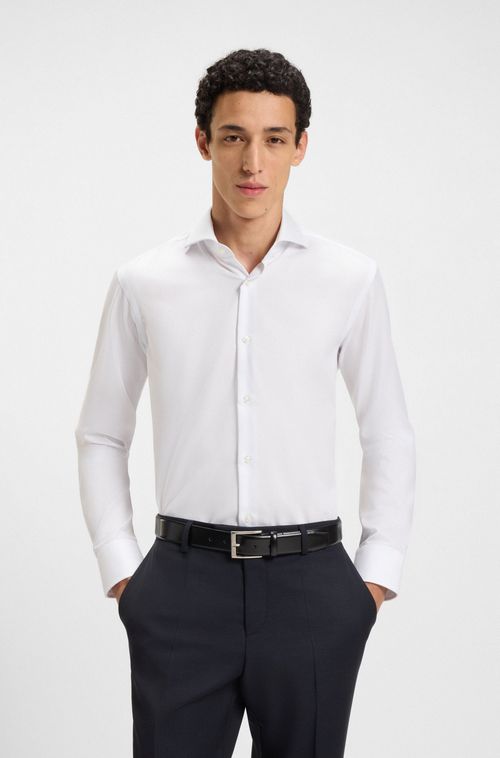 Camisa De Ajuste Regular Em Algodão Oxford