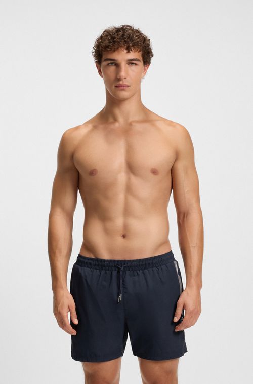Shorts De Banho Com Logo Metalizado