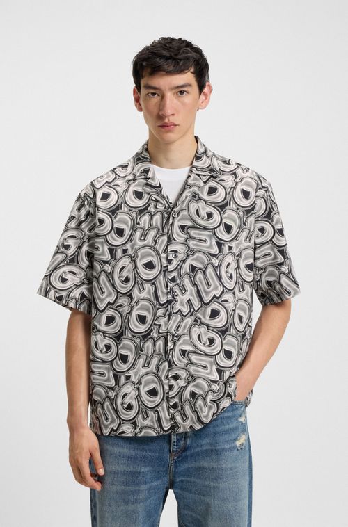 Camisa De Ajuste Descontraído Em Algodão