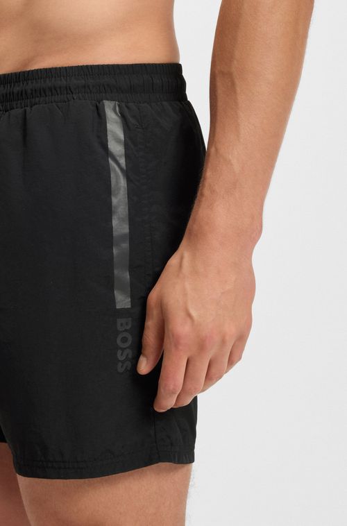 Shorts De Banho Com Logo Metalizado