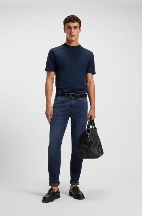 Calças Jeans Slim-Fit Em Denim Azul