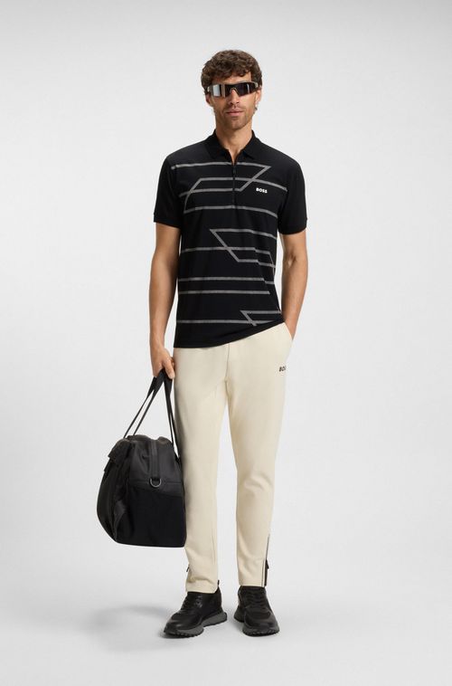 Polo De Ajuste Slim Em Algodão Com Padrão Estampado