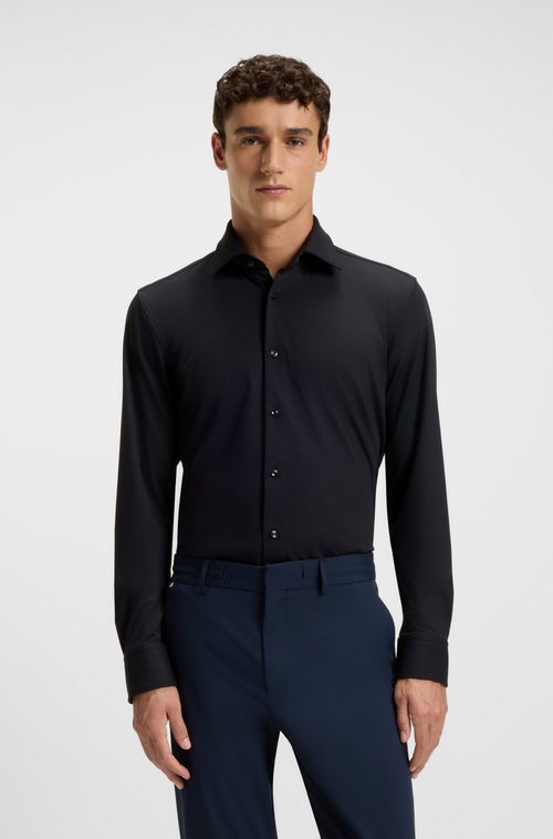 Camisa Slim Fit Em Flanela Stretch Escovada
