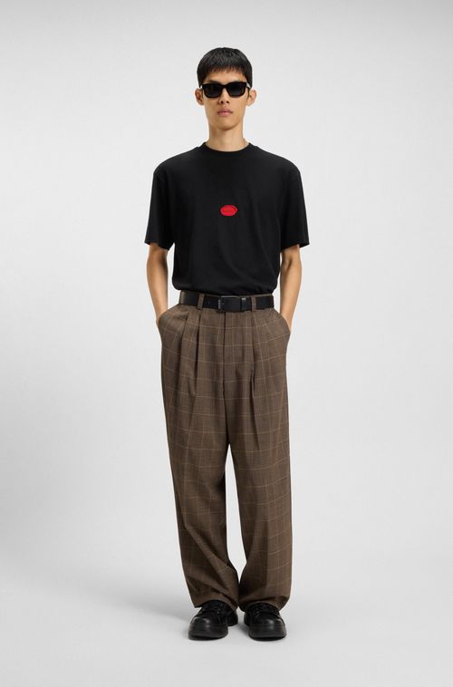 Camiseta Em Jersey De Algodão Com Logo Em Lacre