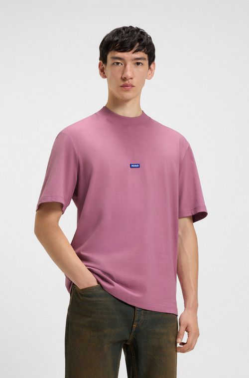 Camiseta De Ajuste Regular Em Algodão Com Logo