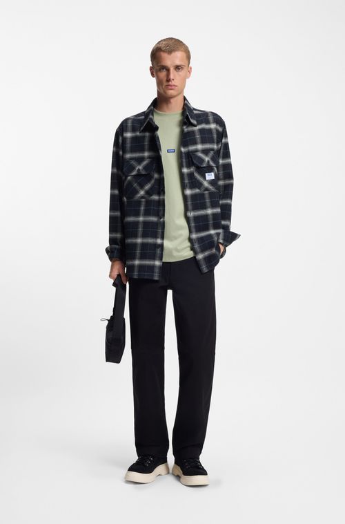 Camiseta Em Jersey De Algodão Com Emblema De Logo