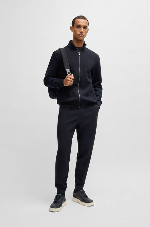 Calça De Treino Em Algodão Elástico Com Acabamento Mercerizado