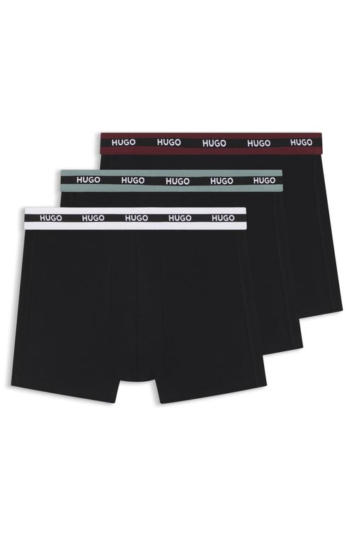 Kit Com Três Cuecas Em Algodão Stretch Com Logos