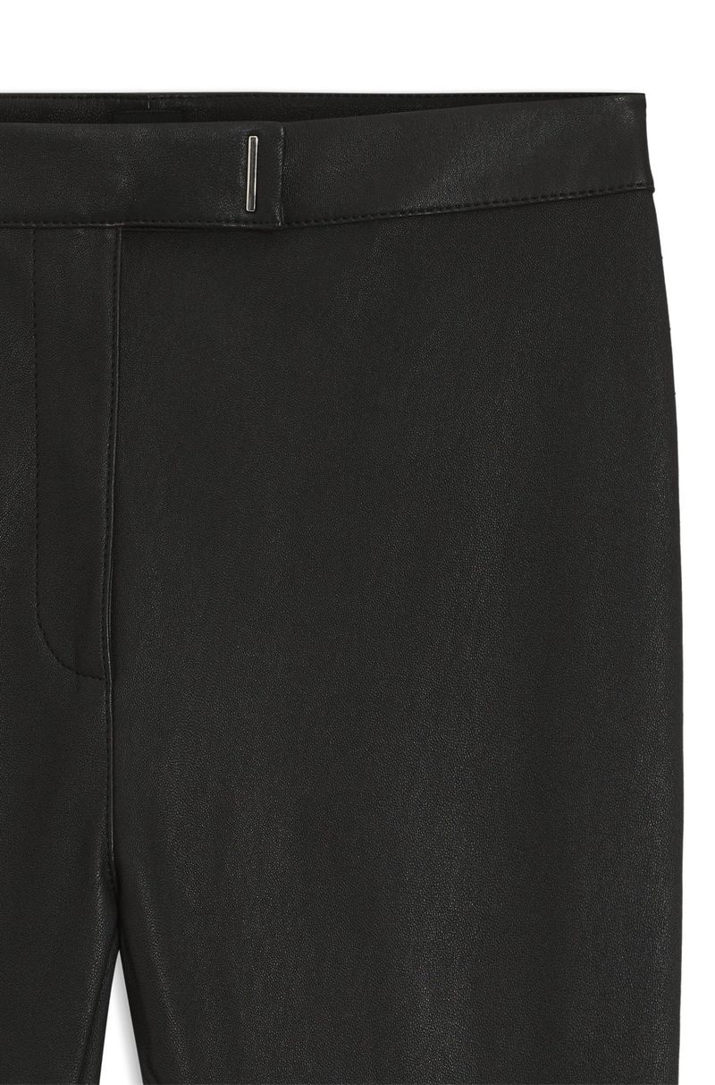 Leggings De Couro Com Fechamento De Gancho Com Logo