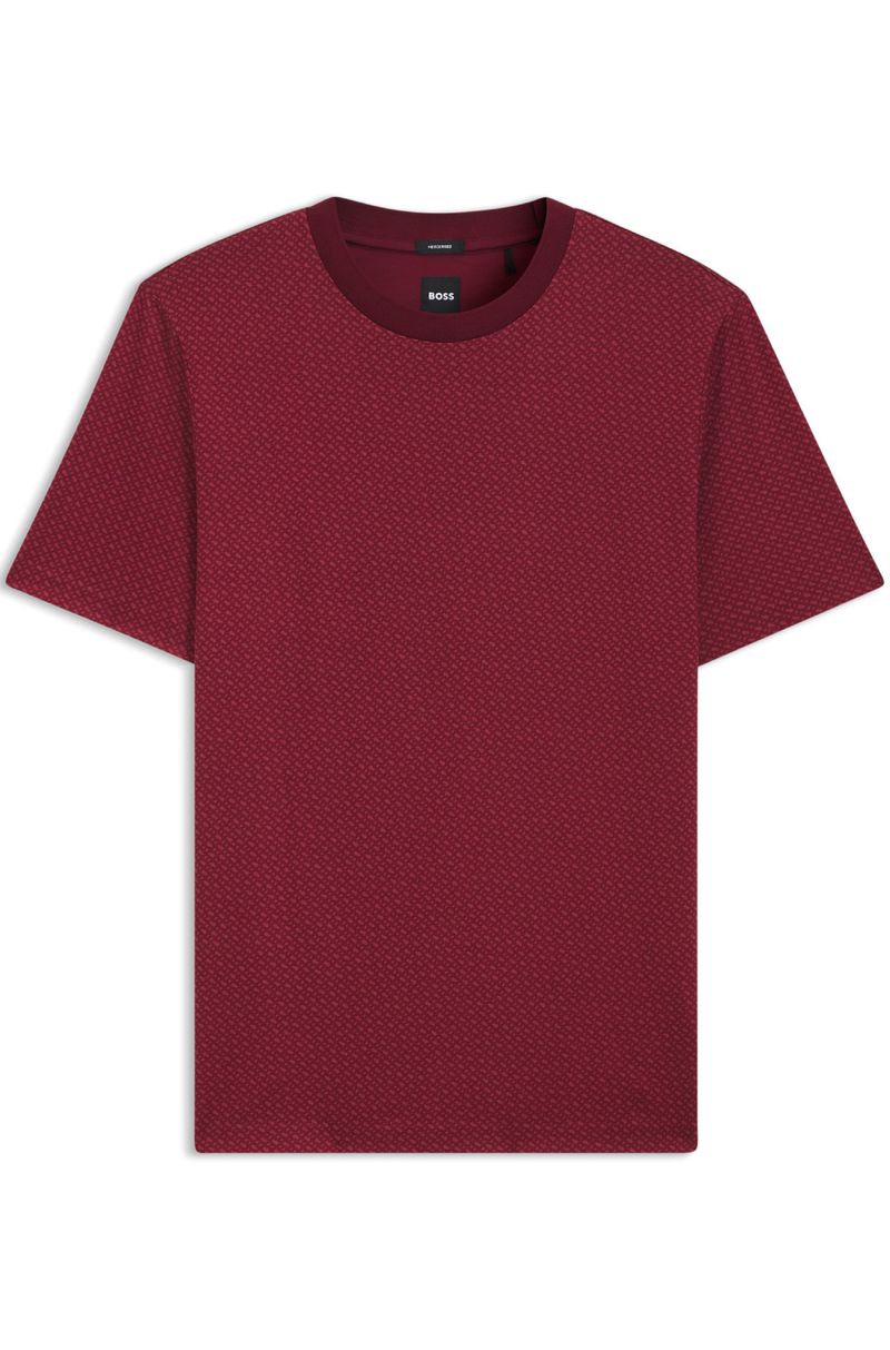 Camiseta De Algodão Mercerizado Com Monogramas De Dois Tons