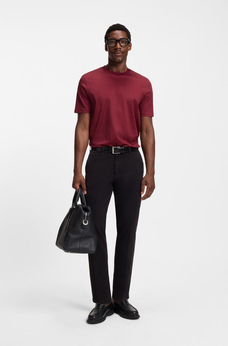 Camiseta De Algodão Mercerizado Com Monogramas De Dois Tons