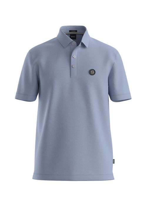 Polo De Algodão Mercerizado Com Monograma Double B