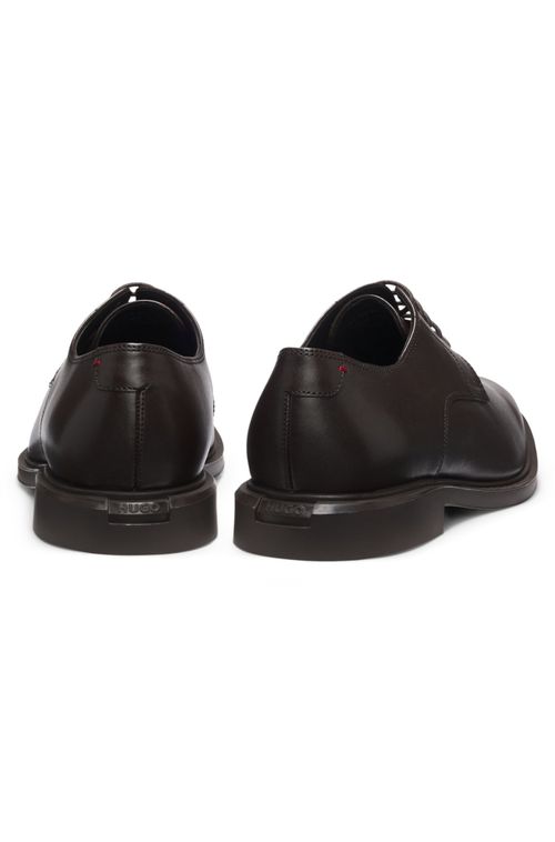 Sapatos Derby Em Couro Com Logo Em Relevo
