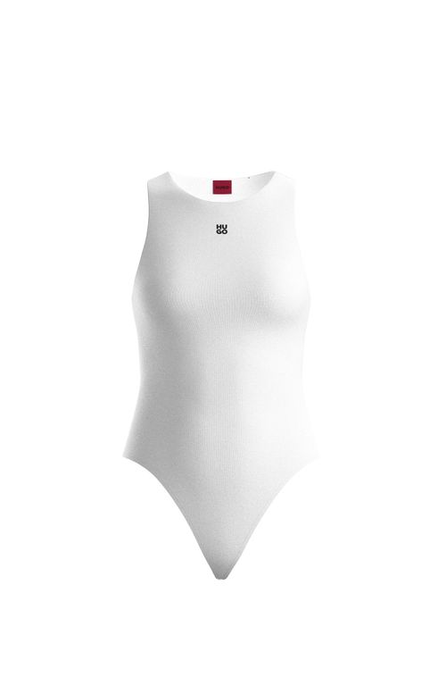 Body Em Jersey Elástico Com Logo Sobreposto