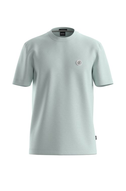 Camiseta De Algodão Mercerizado Com Monograma Double B