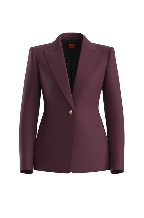 Blazer De Ajuste Regular Com Botão De Metal