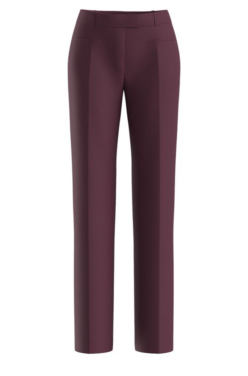 Calças De Ajuste Slim Com Perna Reta