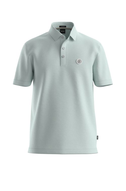 Polo De Algodão Mercerizado Com Monograma Double B