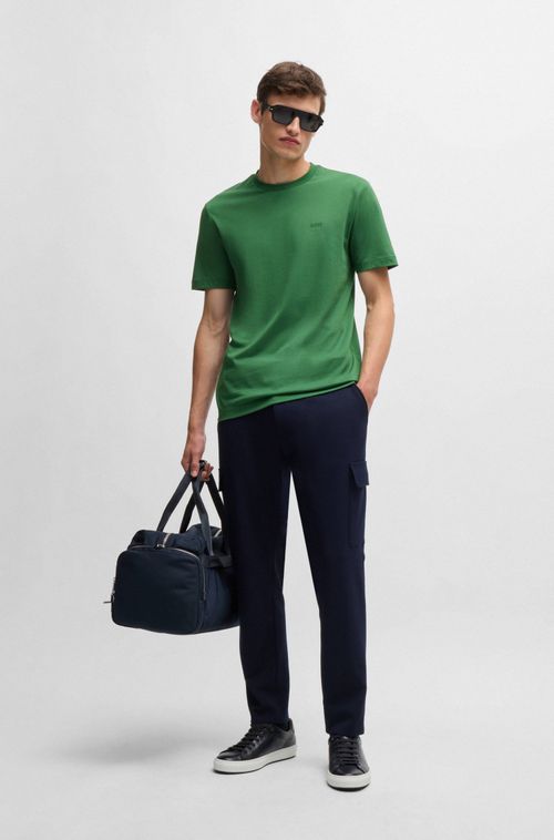 Camiseta Em Jersey De Algodão Com Detalhe De Logo