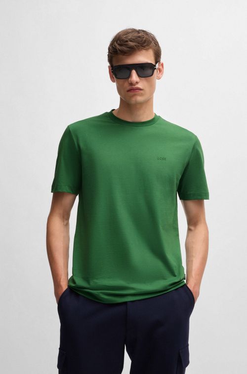 Camiseta Em Jersey De Algodão Com Detalhe De Logo