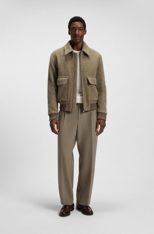 Moletom Estrutura Espinha De Peixe Em Lã Virgem E Algodão