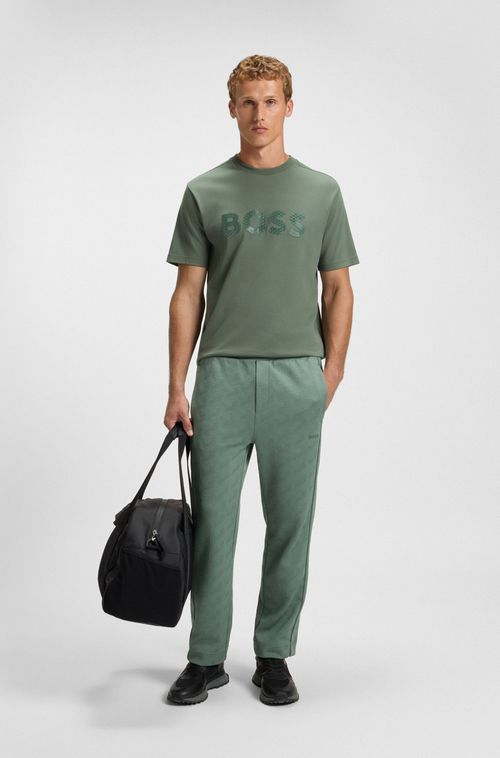 Camiseta Em Jersey De Algodão Com Logo Estruturado