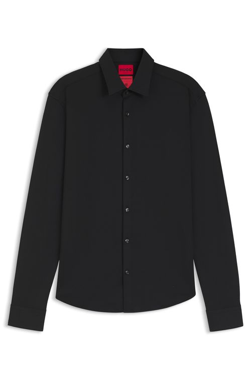 Camisa Slim-Fit Em Jacquard Stretch De Alta Performance