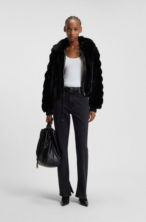 Suéter Canelado Misto Em Fio Brilhante