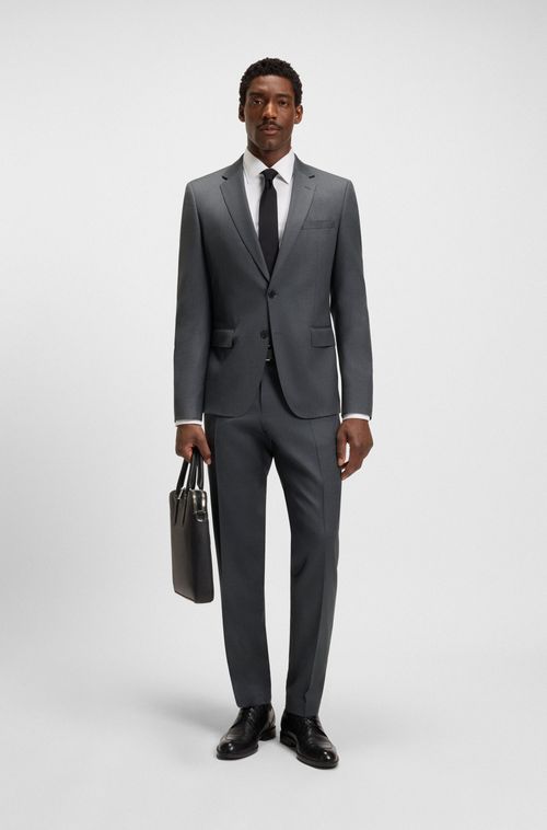 Calça Formal Em Sarja De Lã Virgem