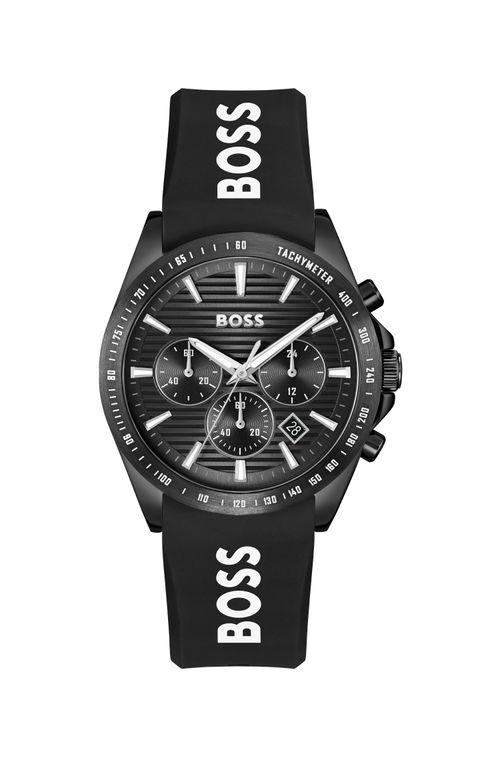Relógio BOSS Com Pulseira De Silicone e Caixa De Metal