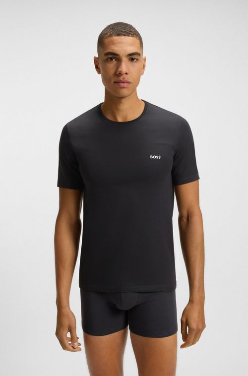 Pack De Três Camisetas Em Algodão Com Logo Bordado