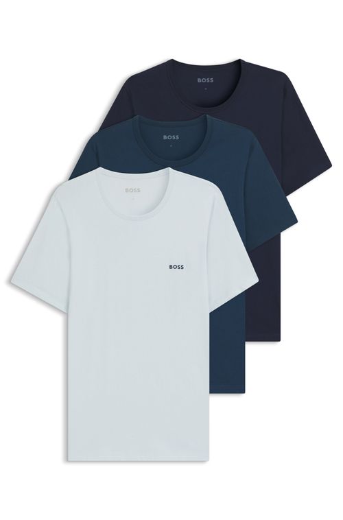 Pack De Três Camisetas Com Logo Bordado Em Algodão