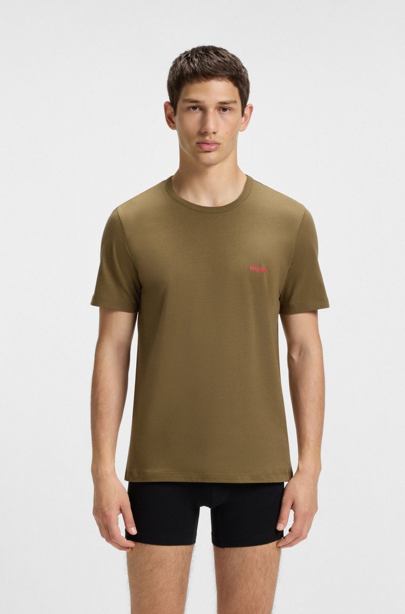 Pack De Três Camisetas De Roupa Interior Em Jersey De Algodão