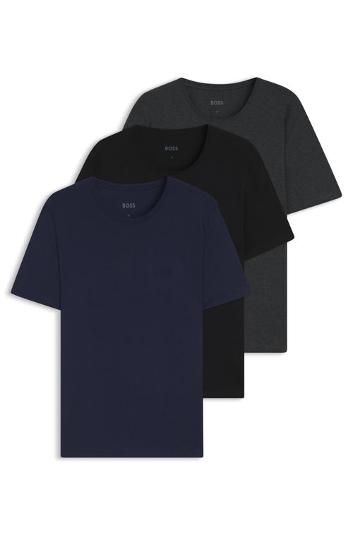 Conjunto De Três Camisetas Com Logo Bordado Em Algodão