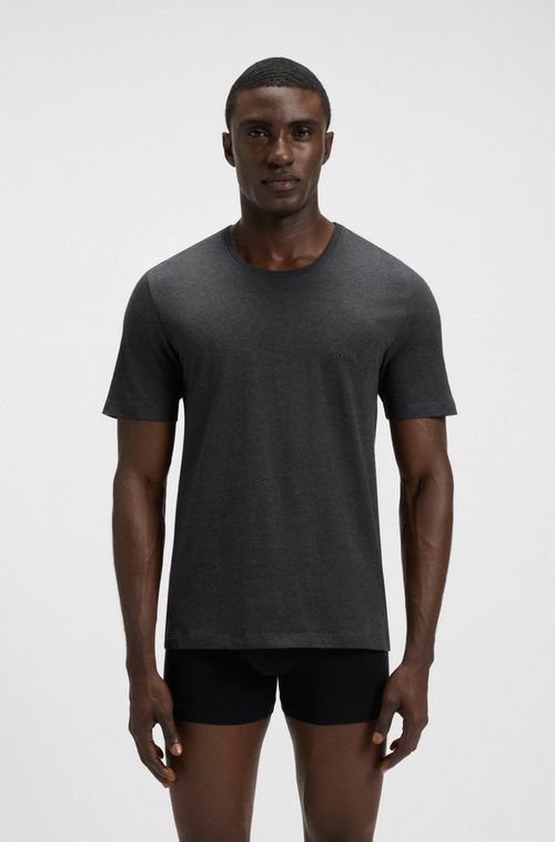 Conjunto De Três Camisetas Com Logo Bordado Em Algodão