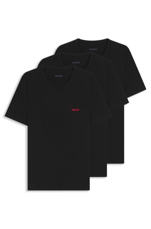 Pack De Três Camisetas Em Algodão Com Logo Estampado