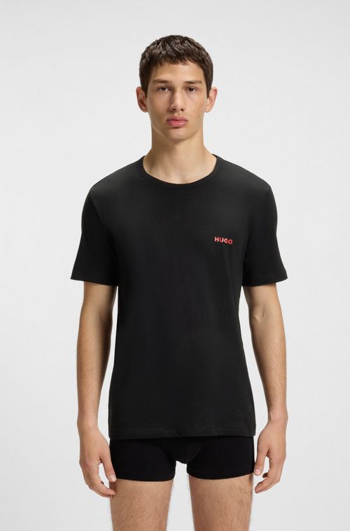 Pack De Três Camisetas Em Algodão Com Logo Estampado