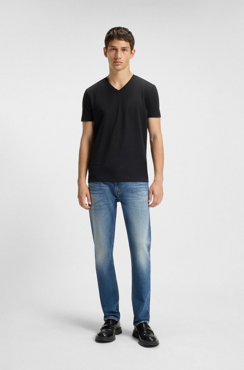 Conjunto 2 Camisetas Gola V Em Algodão Stretch