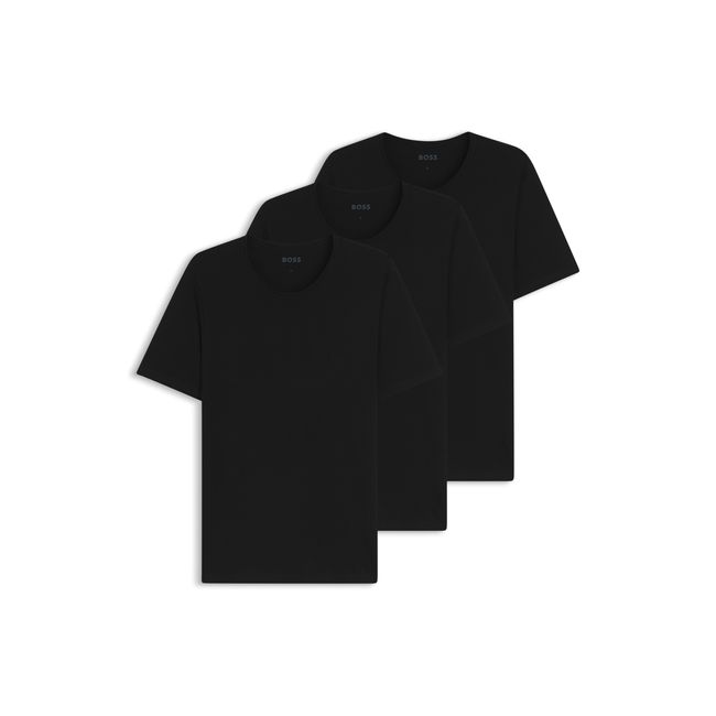 Conjunto De Três Camisetas Com Logo Bordado Em Algodão