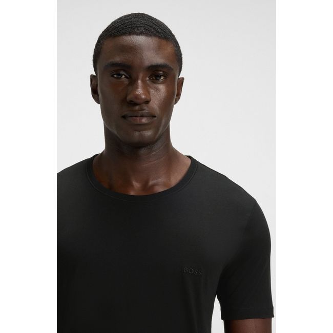 Conjunto De Três Camisetas Com Logo Bordado Em Algodão