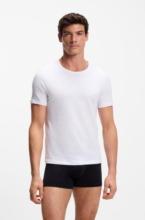 Conjunto De Três Camisetas Com Logo Bordado Em Algodão