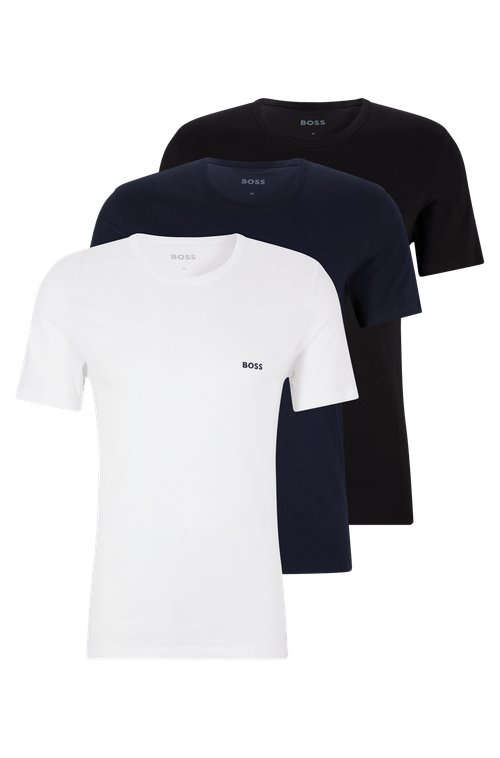 Conjunto 3 Camisetas Em Algodão Com Logo Bordado