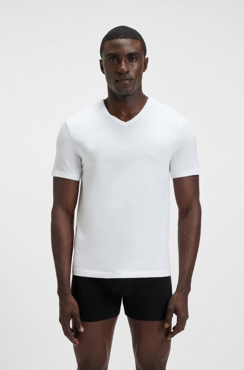 Conjunto 3 Camisetas Em Algodão Com Gola V